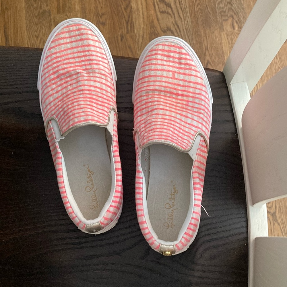 Lilly Pulitzer Pink & White Gingham slip on women’s sneakers